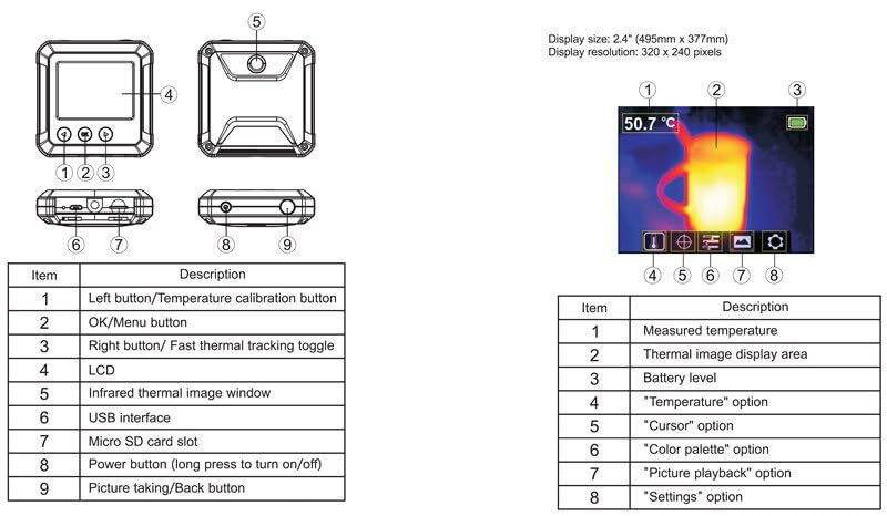 UNI-T Uni-Trend IR Camera UTi80P 80 * 60 : Mini Thermal Imager Pocket Infrared Thermal Imaging Compact Camera with Industrial Floor Temperature Detection(UTi80P)