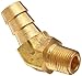 Anderson Metals Brass Hose Fitting, 45 Degree Elbow, 3/8" Barb x 1/8" Male Pipe