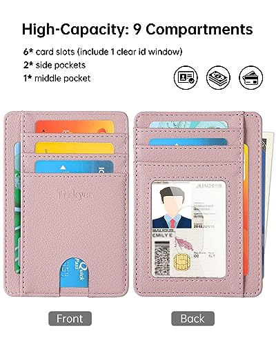 Image of Teskyer Slim Minimalist Wallet for Men, RFID Front Pocket Card Holder | Ultra Slim Front Pocket Design, 8 Card Slots, RFID Protection, Smooth Faux Leather for Everyday Carry