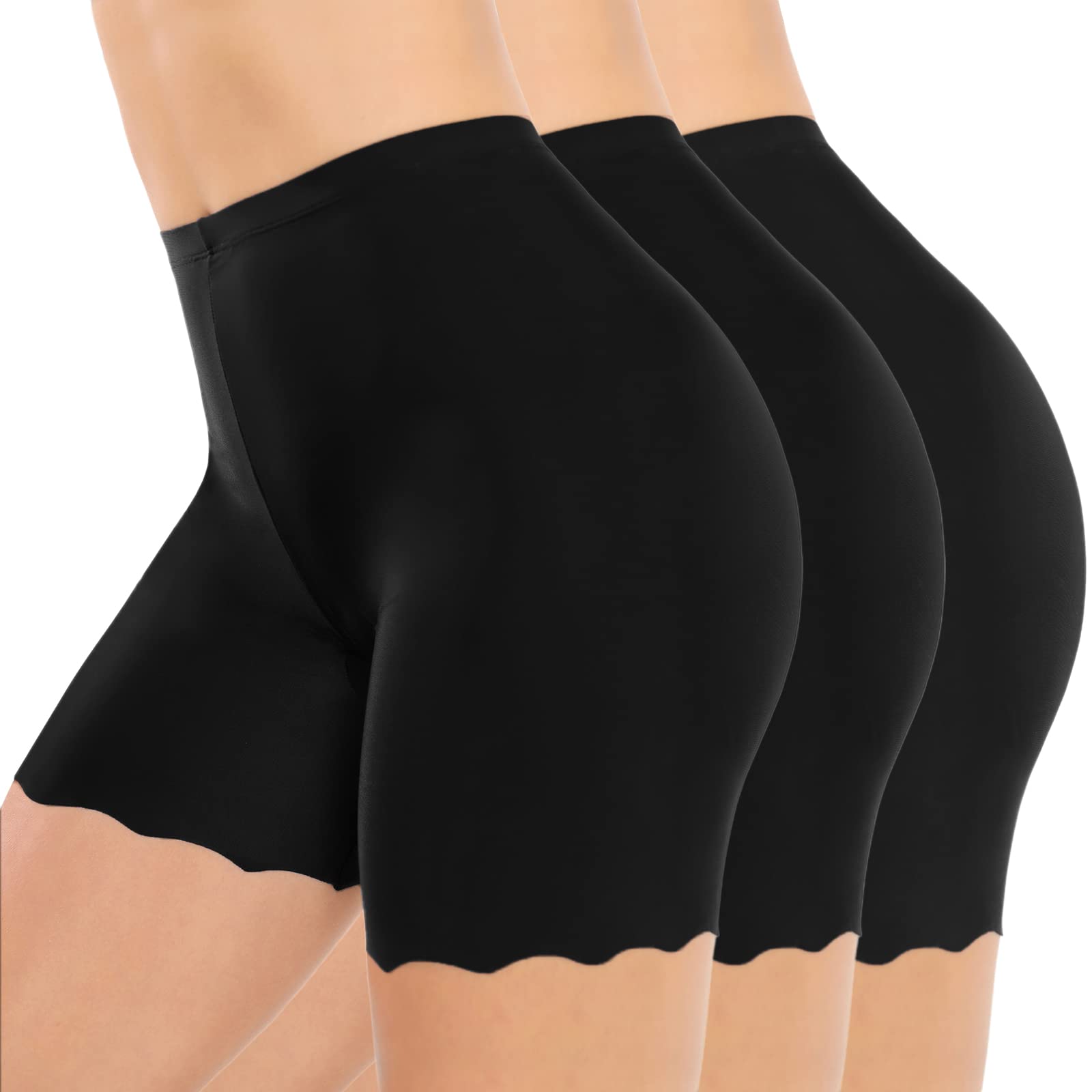 UMIPUBO Pantaloncini Sottogonna Donna 3 Pezzi, Anti sfregamento Boxer, Pantaloni di Sicurezza Senza Cuciture, Vita Alta Mutande Shorts Elasticizzati, Leggings Corti, Traspirante Mutandine