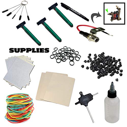 Professional Tattoo Kit Hildbrandt Advanced Set TKHADV with 2 Machine Gun + Needle + Power Supply + Inks + Case (294 PCS)