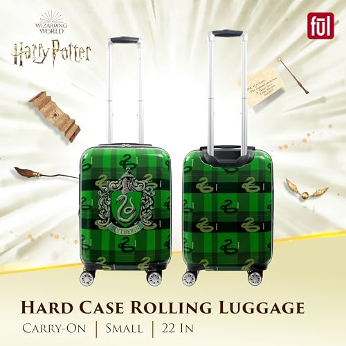 FUL Harry Potter 22 Inch Carry On Luggage, Hardshell Rolling Suitcase with Spinner Wheels, Slytherin2