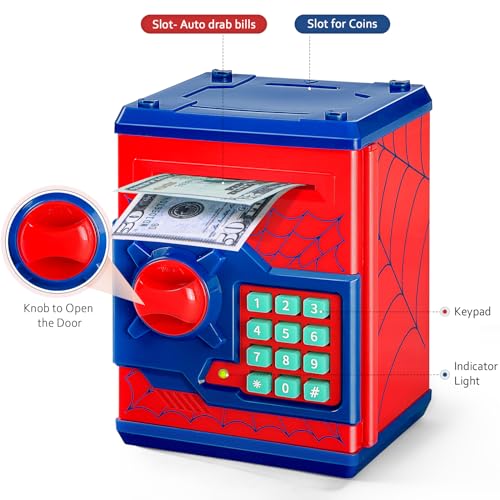 Vcertcpl WF-3001 Atm Piggy Bank For Boys Girls, Vcertcpl Mini Atm Coin Bank Money Saving Box With Password, Kids Safe Money Jar thumb #2