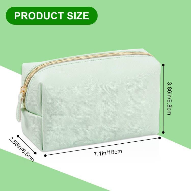 8 Pcs Small Preppy Makeup Bag, PU Leather Zipper Cosmetic Bag Bulk, Plain Cosmetic Pouch Waterproof Versatile Portable Toiletry Bag Daily Storage Beauty Bag Organizer for Wedding Party Gift Travel2