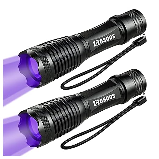2 Pack UV Flashlight Black Light, COSOOS 2 in 1 LED Tactical Flashlight & 395nm Blacklight Pet Urine Detector for Dog/Cat Urine, Dry Stains, Bed Bugs, Scorpions.(Holster Included)