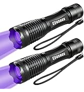 2 Pack UV Flashlight BlackLight, COSOOS 2 in 1 LED Tactical Flashlight & 395nm Black Light Pet Ur...