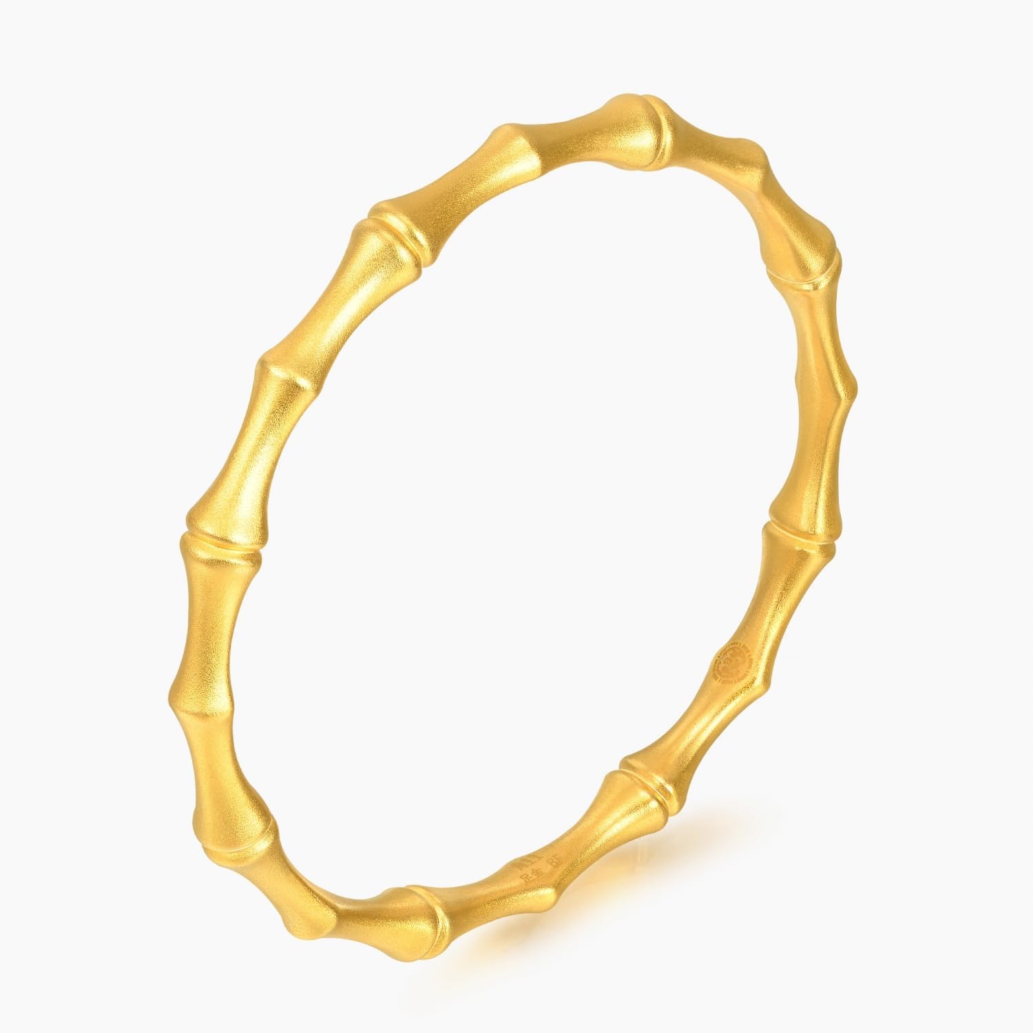 CHOW SANG SANG Cultural Blessings 999.9 24K Gold Price-by-Weight Gold Bamboo Bangle for Women 92241K (Approx. 0.59tael (~22.08g), 7 (Wrist Size:14.5-15.5 CM)