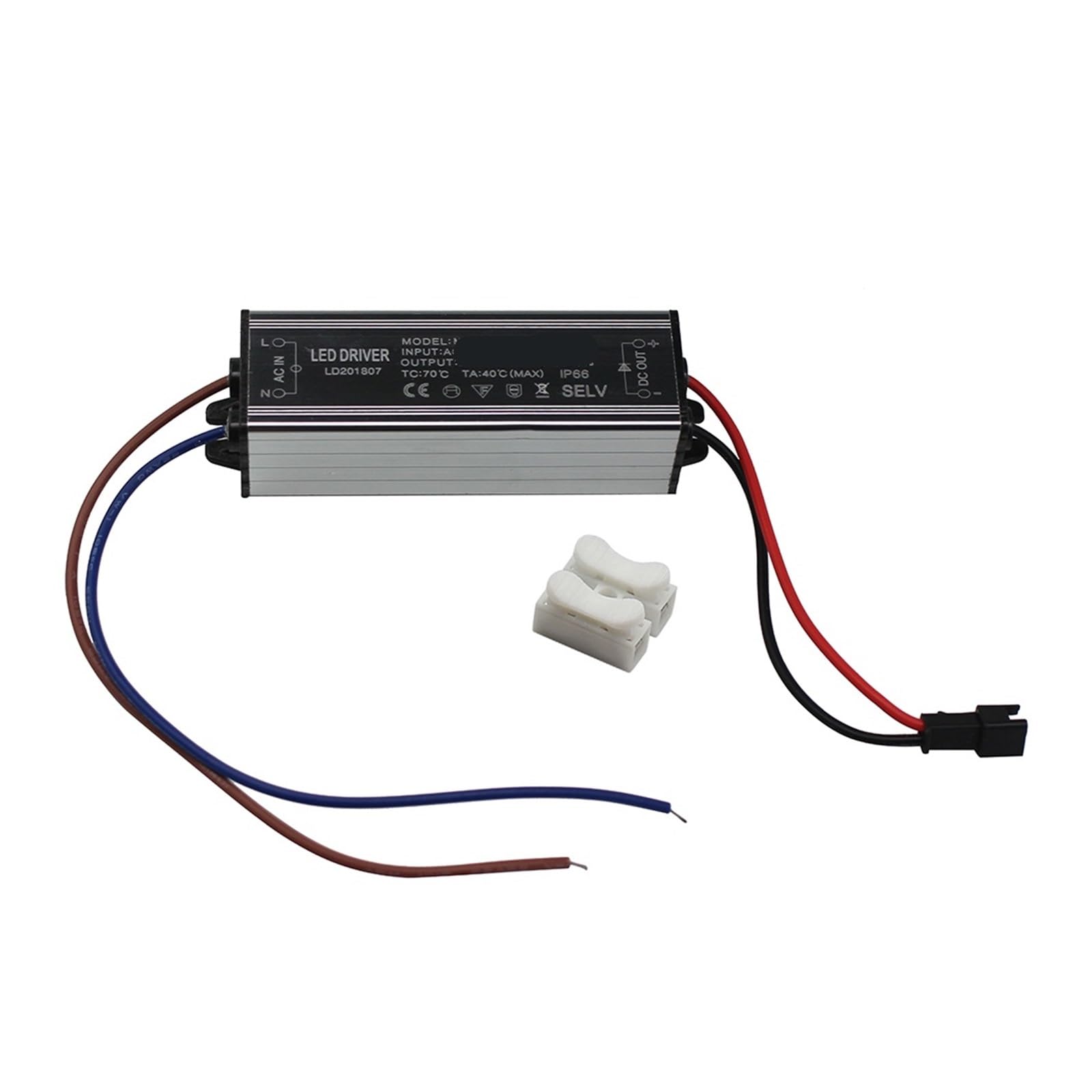 Driver LED in alluminio IP66 25-36W 300mA AC 100-265V a DC 75-130V Alimentatore impermeabile Trasformatore di illuminazione Driver Zavorra