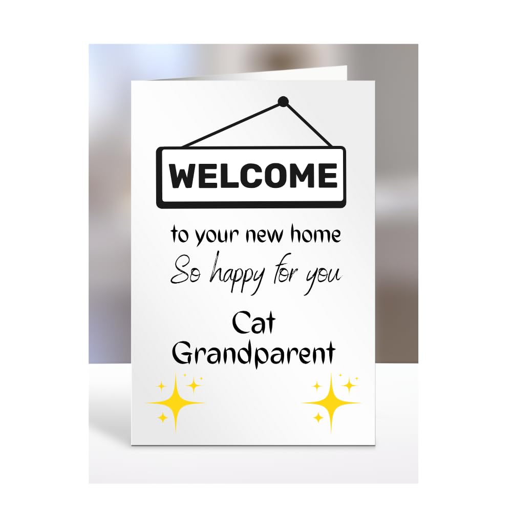 Welcome to your new home, card for Cat Grandparent, men women, him, her, female, male, presents for christmas, A5-196_48 โ image 1