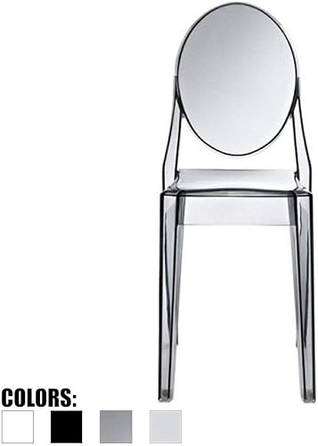 2xhome - Victoria Style Ghost - Silla auxiliar de acrílico transparente (humo), individual, juego de 1 Humo,Negro -,Claro,Blanco