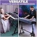 Liquid Stands Keyboard Stand w/ Wheels - Black Z Style Adjustable & Portable Professional Heavy Duty Digital Piano Stand - Fits 54-88 Key Electric Pianos - Sturdy Rolling Musical Keyboard Stand