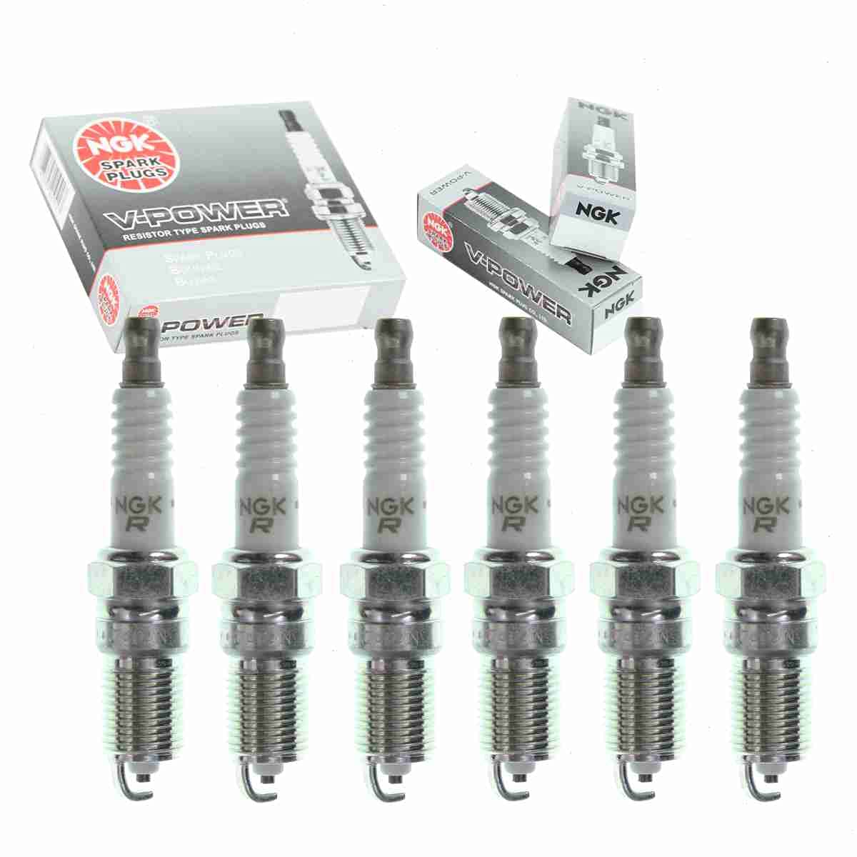 6 pc NGK V-Power Spark Plugs compatible with GMC Sonoma 4.3L V6 1996-2004