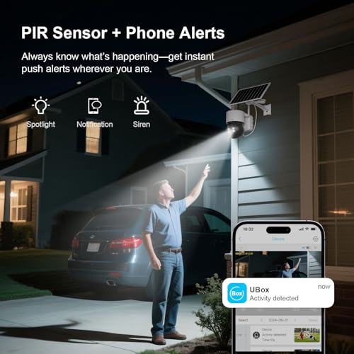Image of HOSAFE.COM Security Cameras Wireless Outdoor, Free Cloud Storage, Solar WiFi Cameras for Home Security, 2K Color Night Vision, AI Motion Detection, 2-Way Audio, IP66 Waterproof, 360 Live View