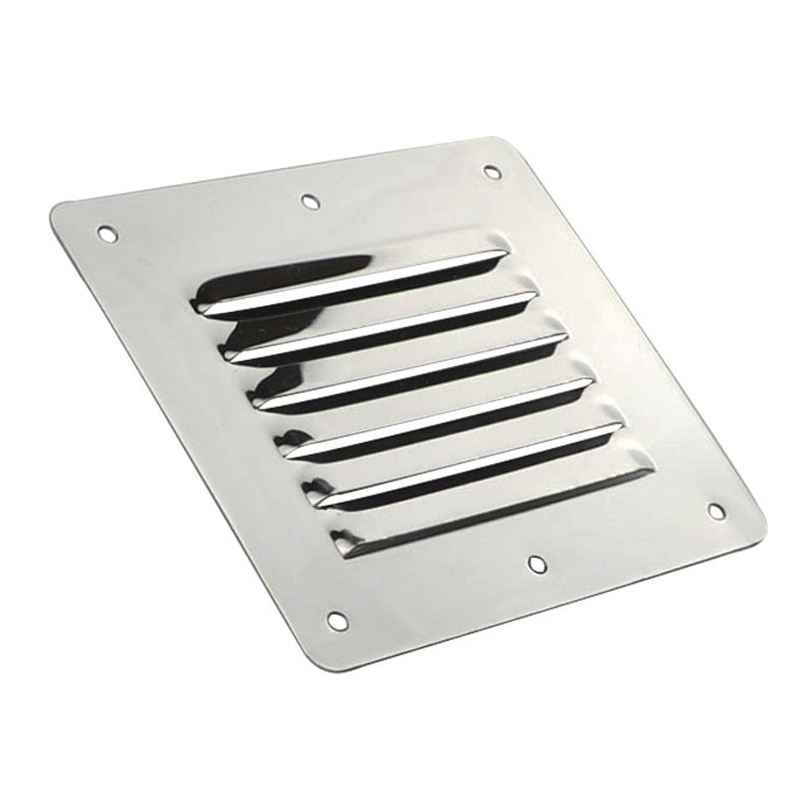 Neaxgeandx Silver Louvered Vent Rectangle 5X4.5 In Air Grill Cover Fit For Boat Caravan