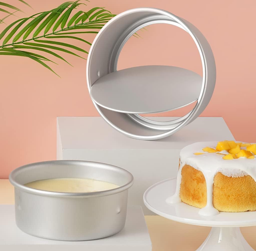 Amazon Bakeware Removable Bottom Round Cake Pan/Mould/tin for Oven/Cooker - 6 Inches for 500 Grams of Cake 4