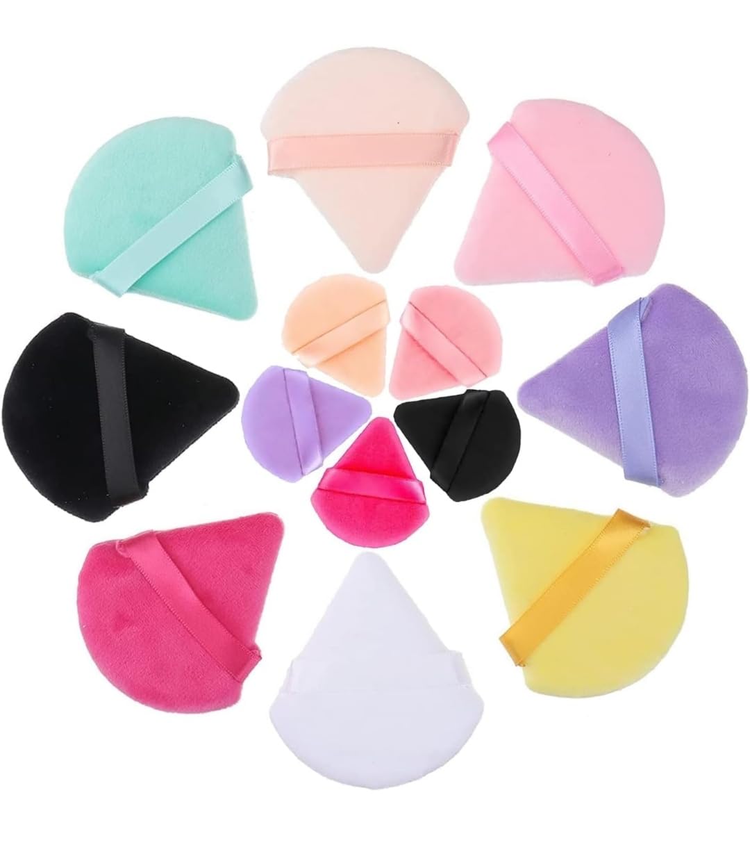 Feelhigh Triangle Powder Puffs Face Soft Setting Triangle Makeup Puff for Loose Powder Mineral Powder Body Powder Cosmetic Sponge for Contouring, Under Eyes and Corners (Pack 2)-image-33