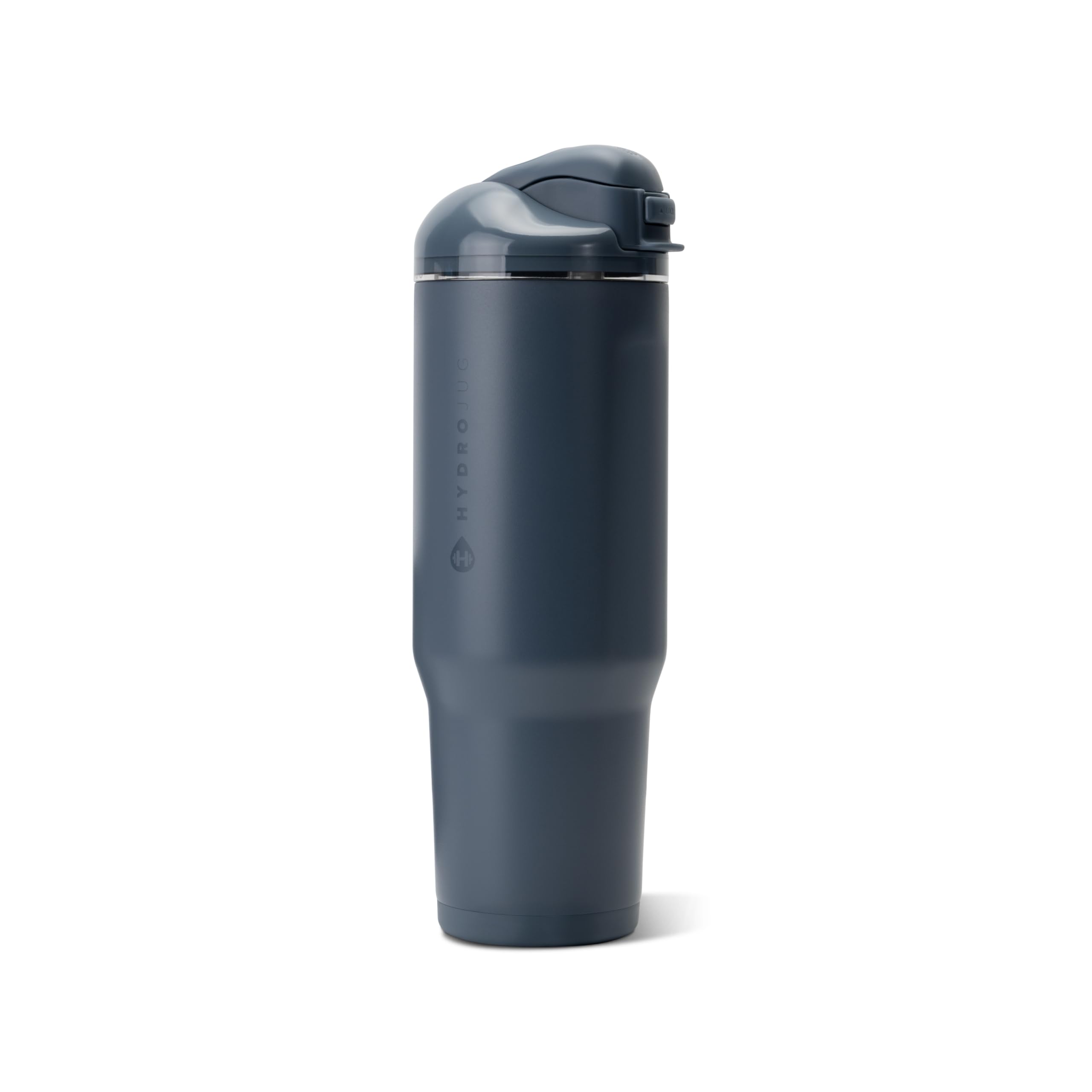 HydroJug Ease2o Water Bottle with Straw & Chug Lid, Stainless Steel, Vented Cap to Help Reduce Pressure, Water-Level Window, Cup Holder Friendly, Non-Slip Base – 32oz, Cascade