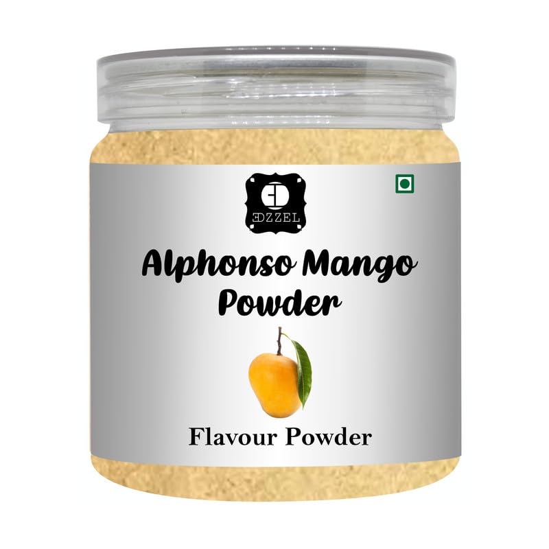 EDZZEL Dried Alphonso Mango Powder | Fine Fruit Powder for Smoothies, Baking, Desserts, Beverages, Ice Cream, Yogurt &amp; Culinary Recipes | Versatile Pantry Ingredient