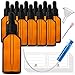 HandsUnity 50ml-12 pièces de Flacon de Pipette Petit Flacon en Verre - Verre d'apothicaire en Verre Ambré avec Capuchon de Pipette Noir Comprenant 29 Pièces d'accessoires Bouteilles en Verre Brun
