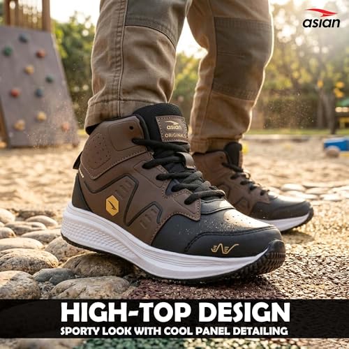 Image of ASIAN Adventure-41 Kids High Top Sports Shoes for Boys & Girls | Lightweight Cushioned Shoes for Running & Play | Breathable Anti-Skid Shoes