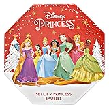 disney weihnachtskugeln 2017 Lieferung in Geschenkbox Disney Princess Kugeln aus Acryl, glitzernd, 7 Stück