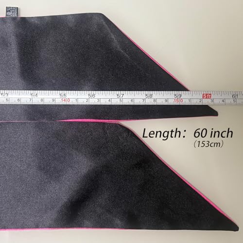 2Pcs Satin Edge Laying Scarf Scarves for Women's Lace Front Wig Non Slip Wigs Grip Band for Yoga, Makeup,Facial, Sport .One side black, One side brand pattern.Length 60 inch, Width 3.75 inch3