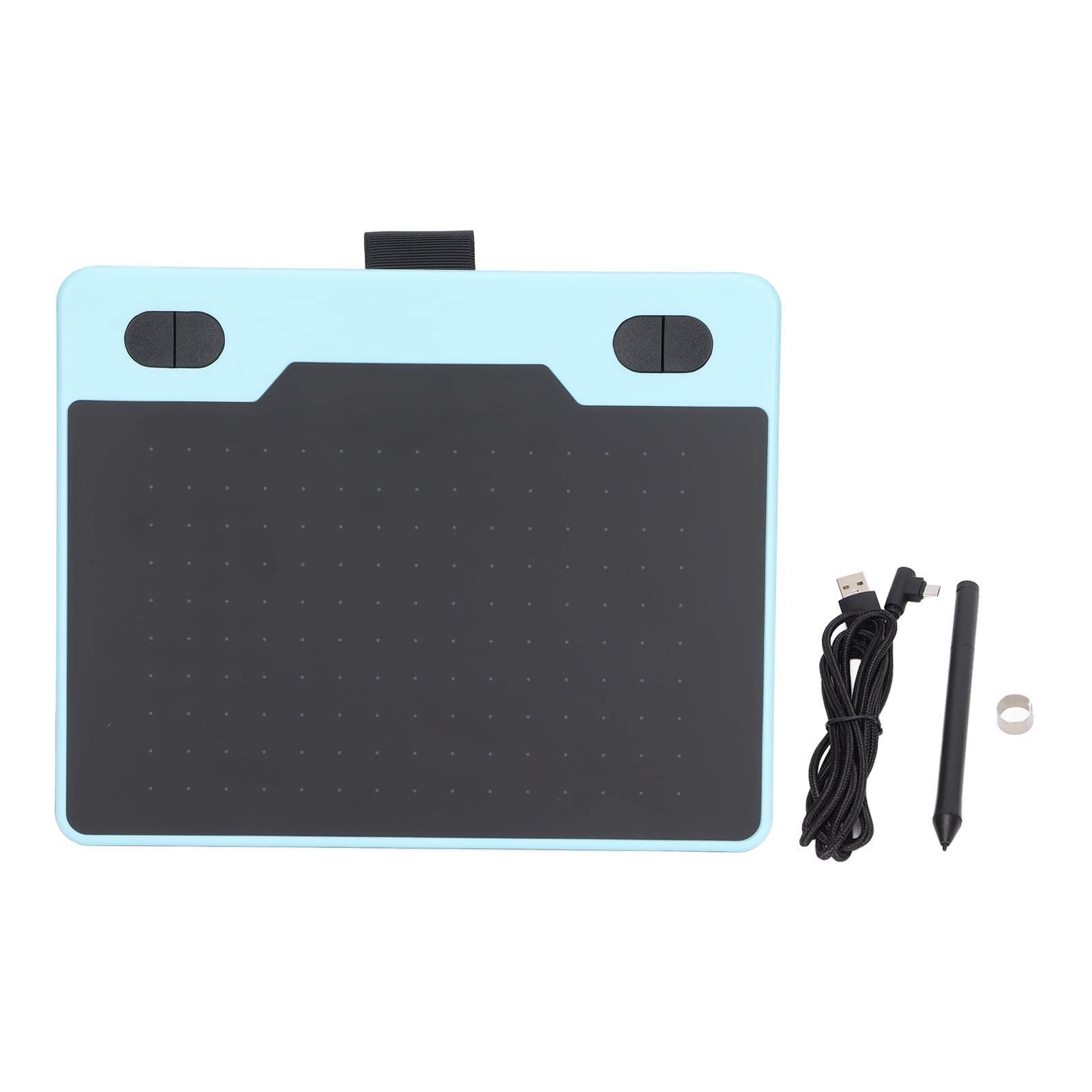 Tavoletta grafica digitale T503, tavoletta grafica con sensibilità alla pressione di 8192 livelli e risoluzione di 5080 LPI, tavoletta con penna a induzione elettromagnetica per (Blu)