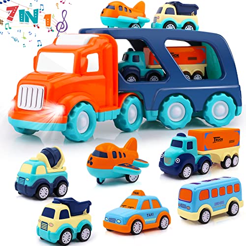 Nicmore Toddler Toys Car for Boys: Kids Toys for 1 2 3 4 5 Year Old Boys Girls | Boy Toys 7 in 1 Carrier Vehicle Toy Trucks Baby Toys 12-18 Months Party Birthday Gifts for Boys Toddler Toys Age 2-4