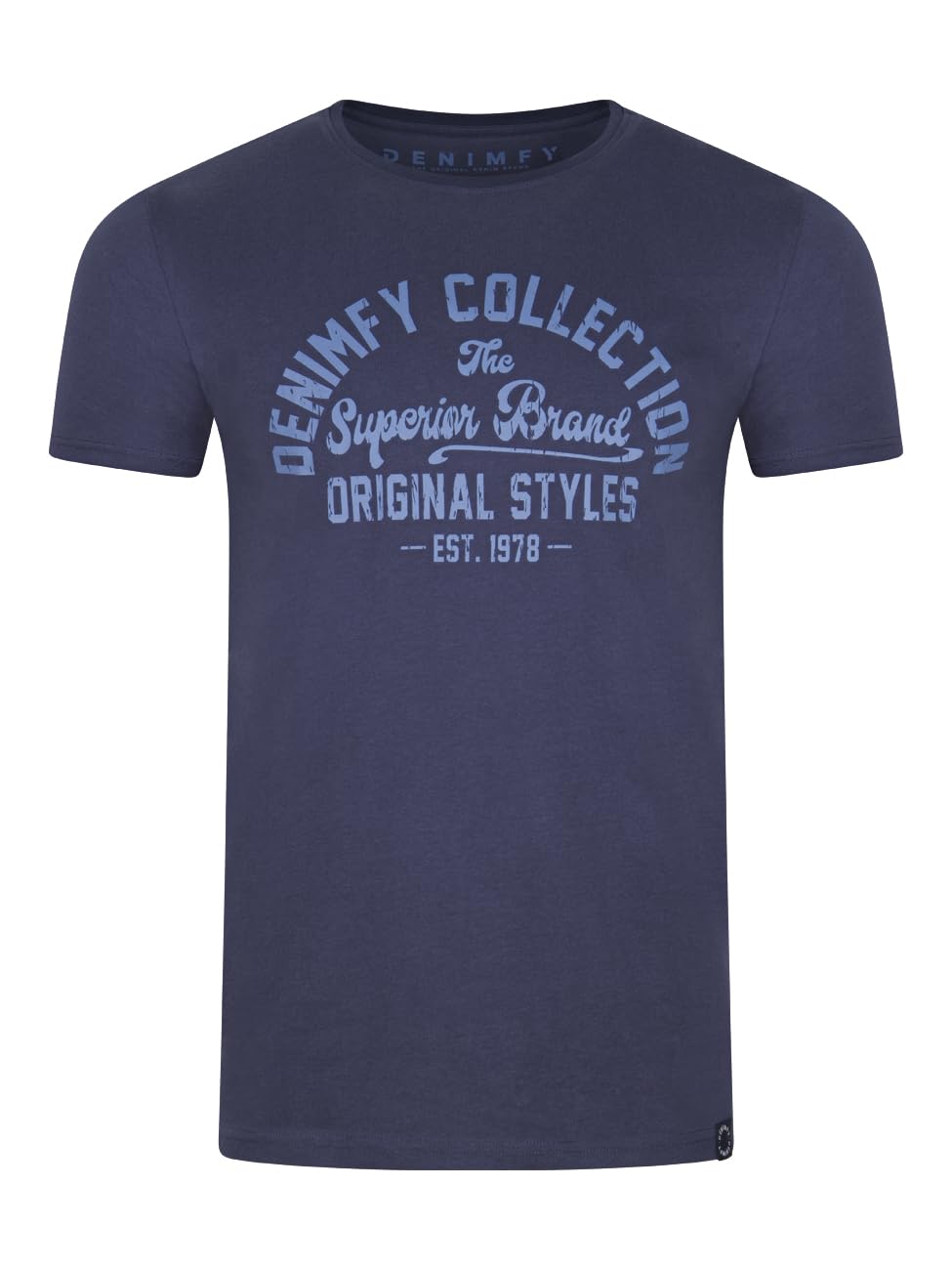 DENIMFY DFNuri - Maglietta da uomo in cotone, vestibilità normale, confezione da 4 pezzi, scollo rotondo, a maniche corte, estive, con logo stampato nero, bianco, blu, verde, rosso, grigio, S, M, L