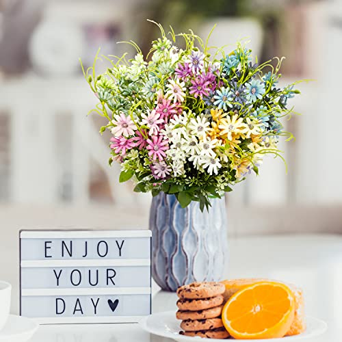 Guagb 6Pcs Artificial Daisy Silk Flower Outdoor Uv Resistant Fake Wildflowers Faux Greenery Shrubs Plastic Plants Arrangements For Home Indoor Outside Garden Vase Decor #TOP4