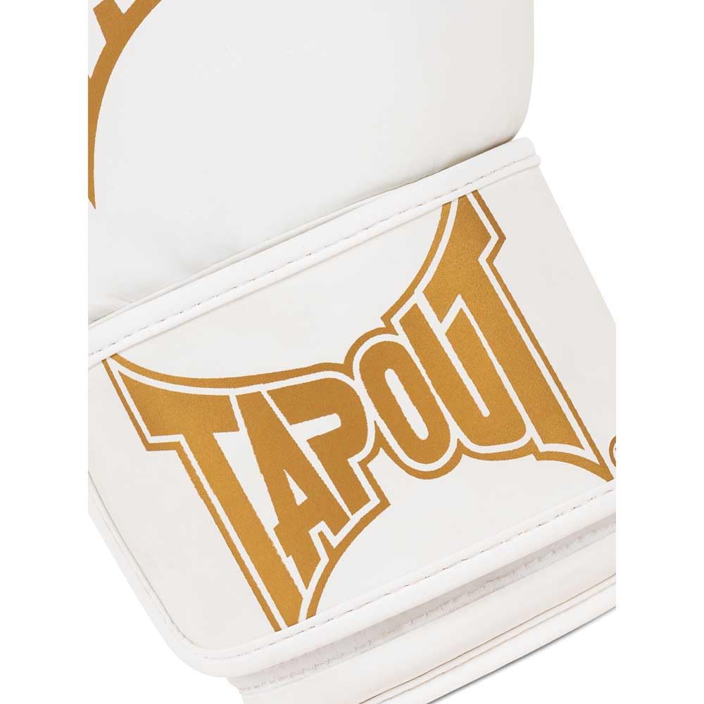 Tapout Guantes de Boxeo de Piel sintética (1 par), Color Blanco y Dorado
