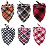 6 Pack of Dog Bandana Washable Reversible Triangle Bibs Scarf, Plaid Painting Kerchief for Small/Medium/Large Dogs and Cats (Style 02)