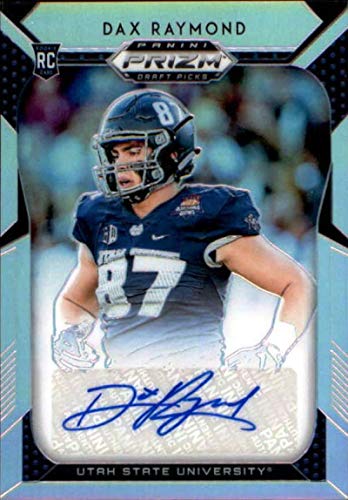 2019 Panini Prizm Draft Picks Prizms Silver Autograph #260 Dax Raymond Auto Utah State Aggies RC AUTO NCAA College Football Trading Card