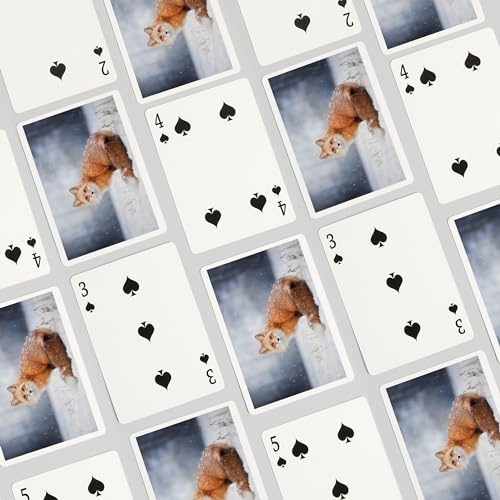Baraja de póker Red Fox cubierta de nieve, 52 cartas miniatura 4