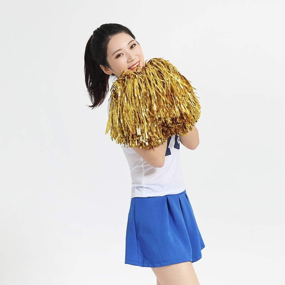 Amit Marketing Cheerleader Pom Poms | Soft Comfortable Handle Reusable | Waterproof | Rooter Shaker Toy | for Cheerleading, Celebrations, Sports Events, Party, Room décor etc. – Pack of 2 (Golden) 3
