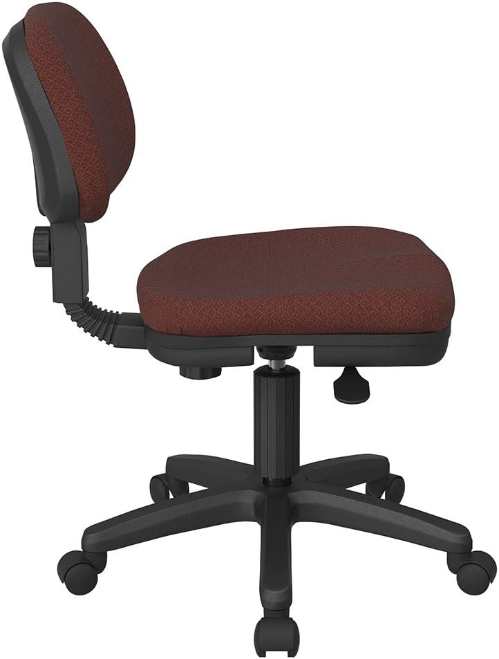 Office Star SC Series Basic Adjustable Office Desk Task Chair with Padded Foam Seat and Back, Interlink Garnet Fabric
