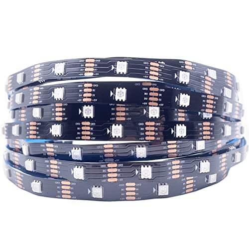 Image of DC 5V WS2813 Led Strip Light Dual Signal Individually Addressable 5m 30 LEDs WS2812B Updated Black White PCB (Black PCB IP20, 5M 30LED /M)
