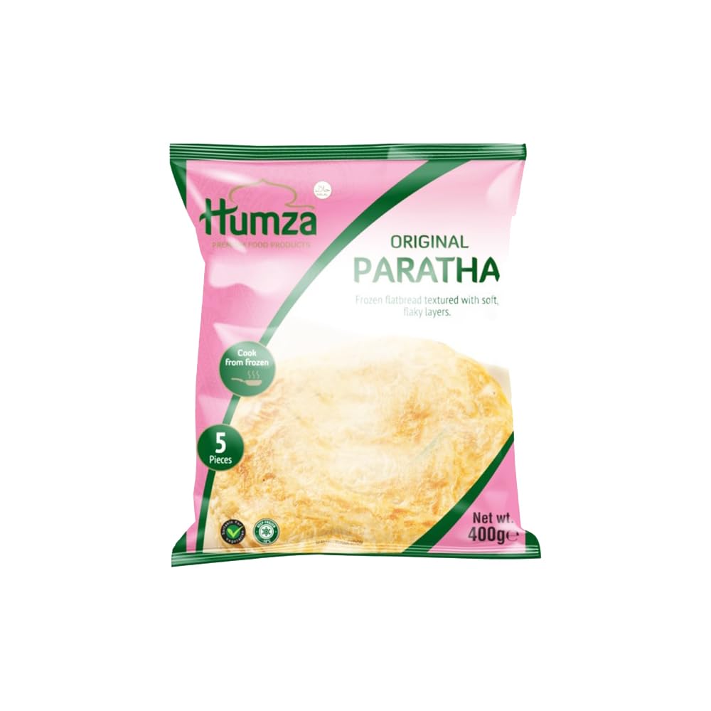 veenasHumza Original Paratha | 400G | 5 Pieces | Ready To Eat | Flatbread | Soft Texture | Flaky Layers | Plain Paratha | Healthy | Indian Origin