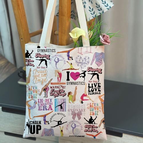 MAOFAED Gymnastic Tote Bag, Gymnast Gift, In My Gymnastics Era, Gymnastics Team Gift3