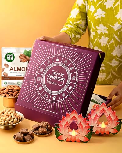 Image of Hyperfoods Diwali Gifts for Family and Friends Dry Fruits Diwali Gifts for Employees Chocolates Gift Pack Combo Dry Fruits Combo Pack Gift Hamper Dry Fruit Gift Box Corporate Gifts for Employees