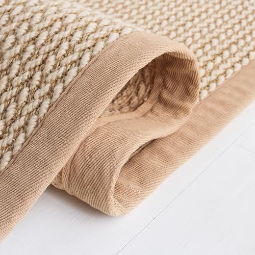 Tapete decorativo 3x5 natural fibra beige sisal y lana miniatura 6