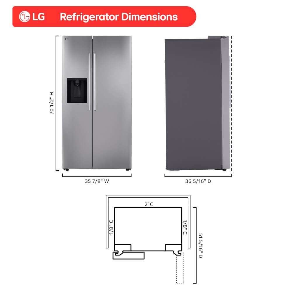 Amazon.com: LG 27 cu. ft. Side-by-Side Standard Depth Slim in Door