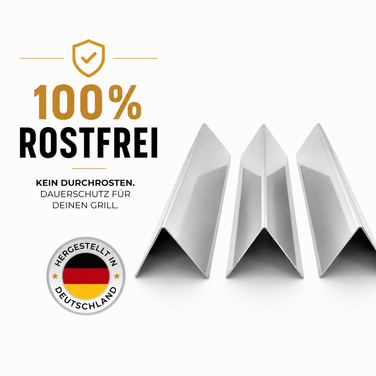 Generisch WERK24 Aromaschienen für Weber Spirit 200 oder 300 Serie (ab 2013) – Flavorizer Bars 7635 7636 Ersatz-Set Edelstahl rostfrei – Brennerabdeckung