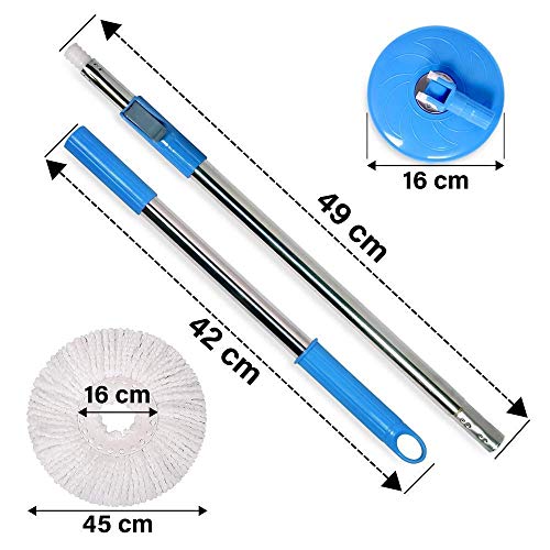 Image of Generic Mop 360� Spin Cleaning Stainless Steel Rod /Handle /Stick Set with Mop 2 Refill