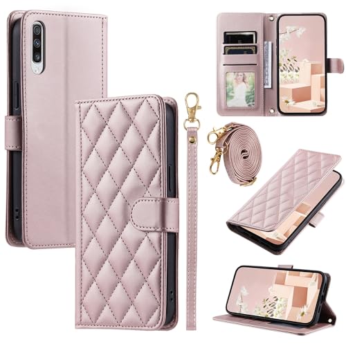 Étui portefeuille Samsung A70 souple cuir PU avec protection écran clapet magnétique