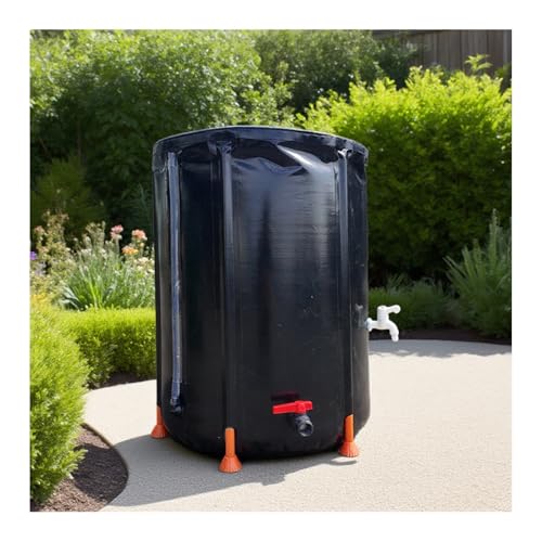 Depósito portátil de recolección de agua de lluvia de 500 L, tela resistente al desgarro, ideal para varios usos al aire libre (negro)