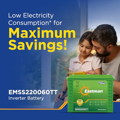Image of Eastman EMSS220060TT | Tall Tubular | 220 AH Inverter Battery |Warranty 60 (36+24) Months for Home & Office