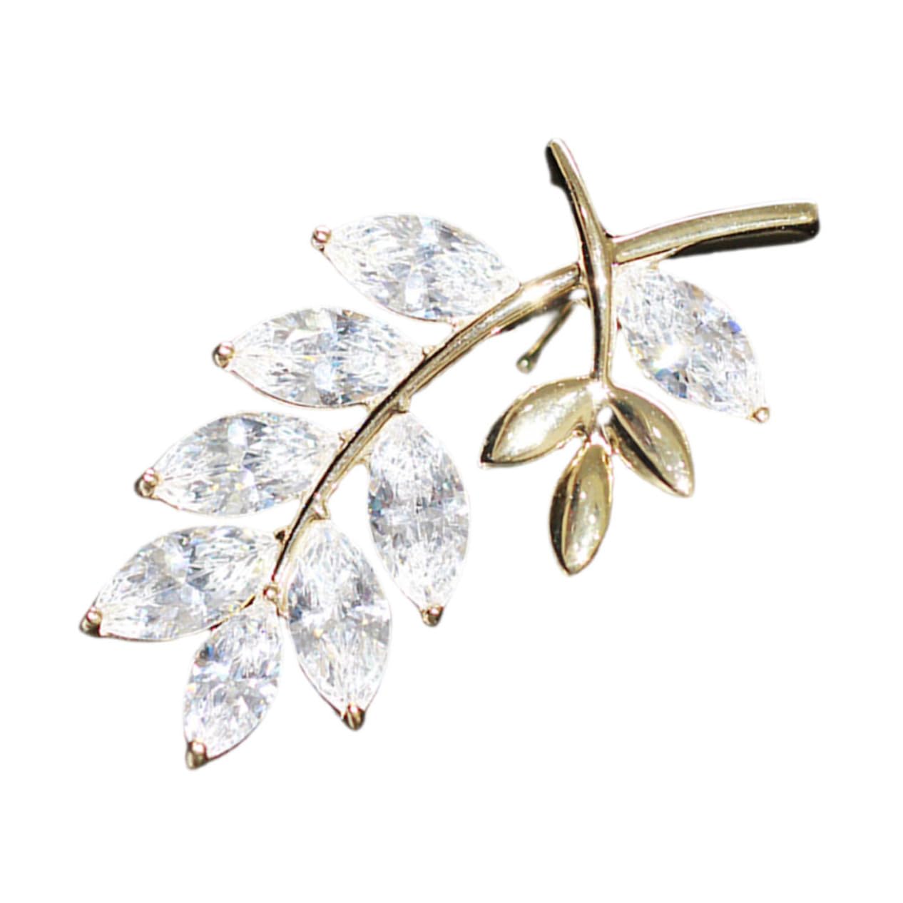 VALICLUD Spilla a Doppio Ramo Foglia Spilla a Foglia Per Camicia Spille Per Spille Per La Moda Femminile Spilla Del Maglione Spilla Nuziale Spilla Foglia Di Strass Perno Fogliare Rame