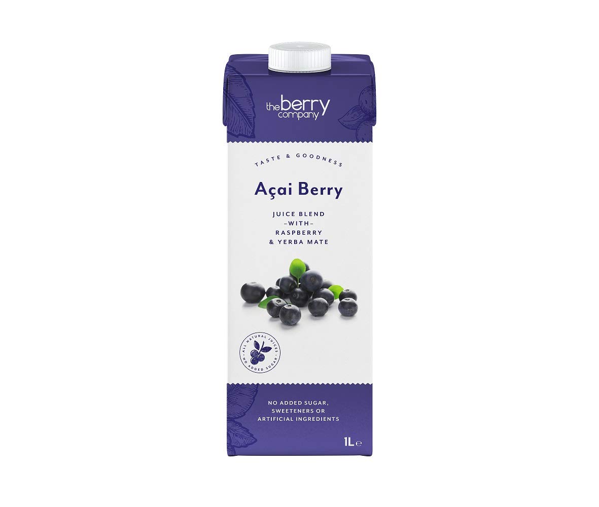 The Berry Company Acai Juice Blend With Raspberry & Yerba Mate, 1 Litre Drink β No Added Sugar, No Sweeteners, No Preservatives, No Artificial, Juice Drink Made With Natural Ingredients And Nutrients