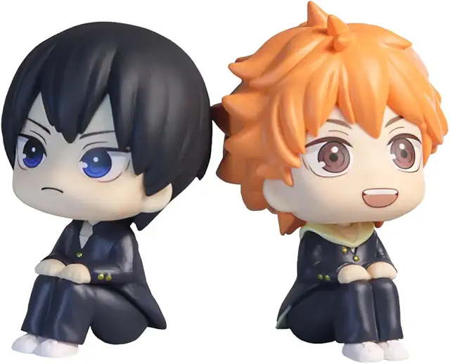 Figuritas Haikyuu Hinata y Kageyama Q Versión Sentado 10.5CM Decoración Regalo
